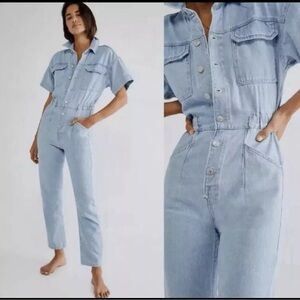 We The Free People Marci coveralls M Light Blue